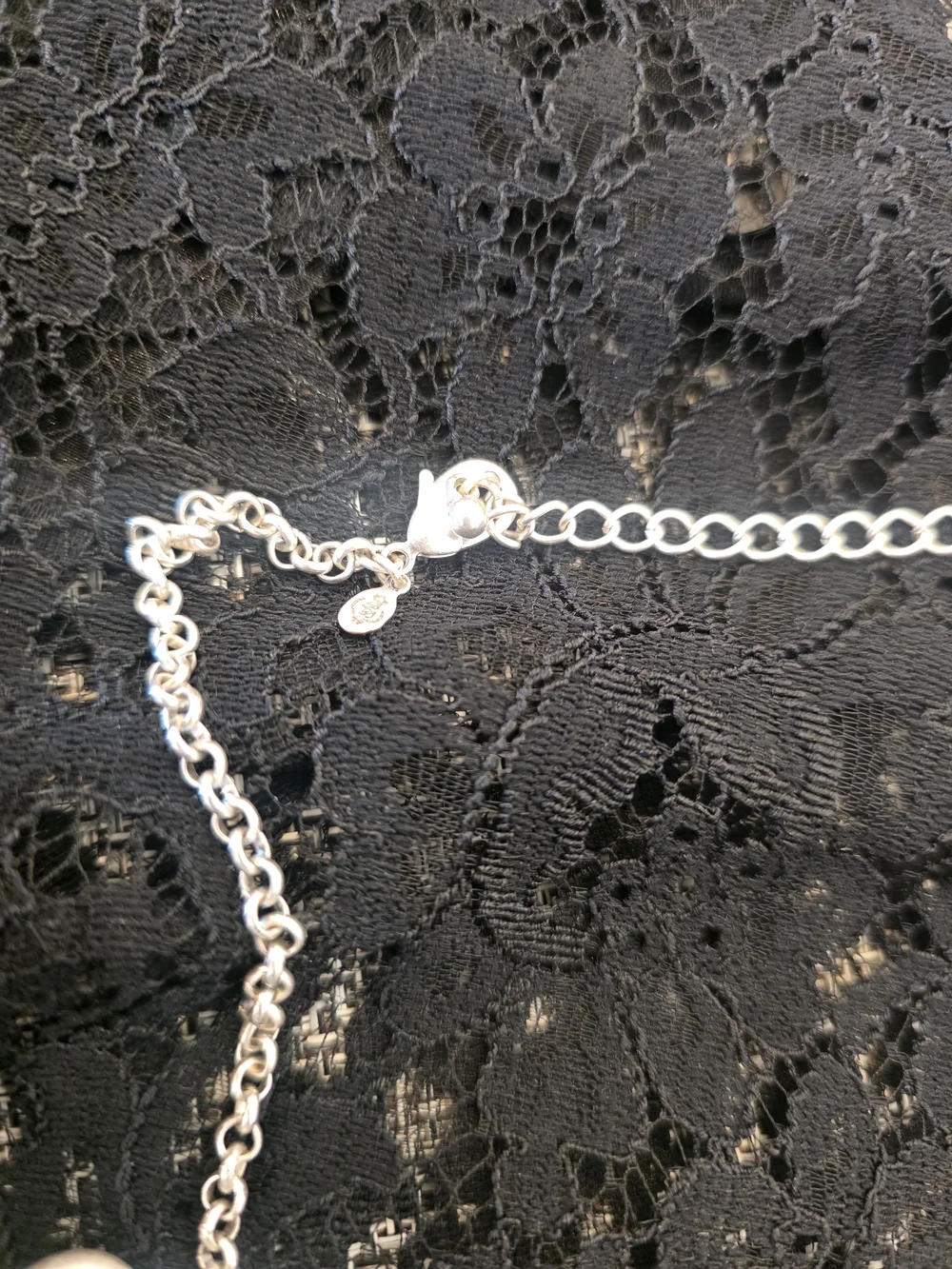 Brighton Two-Tone Heart Charm Necklace - Silver and Rose Gold Accents - Picture 4 of 5